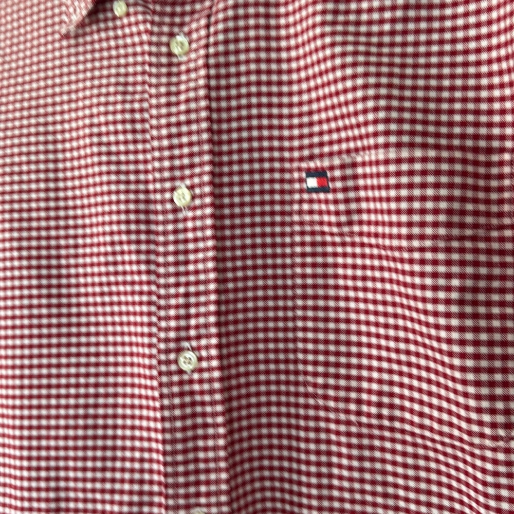 Tommy Hilfiger Red Casual Gingham Button Down Shirt XL - Picture 3 of 6